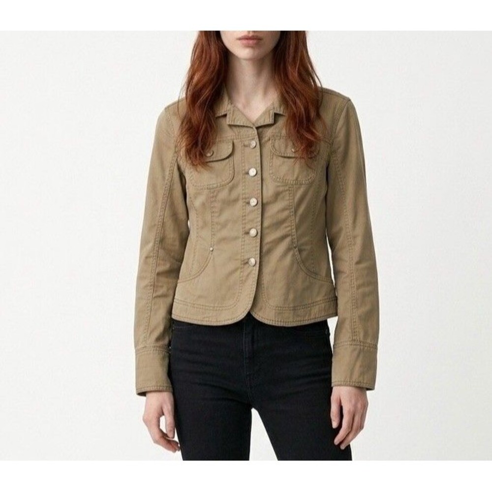 Women’s Denim Jacket Size M Brown Cotton Button Front Live a Little LAL